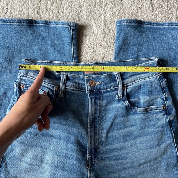 NEW MOTHER LIL Rambler Zip Flood Jeans Wide Leg 27 P - Picture 9 of 10